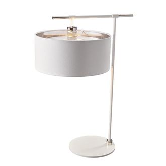 Netlighting Balance 1 Light Table Lamp White Polished Nickel E27