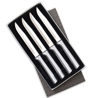 Rada 4 Piece Steak Knives Set with Gift Box in Silver at Nordstrom