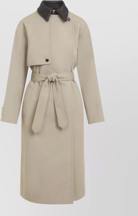 Bottega Veneta cotton single-breasted asymmetric belted trench coat