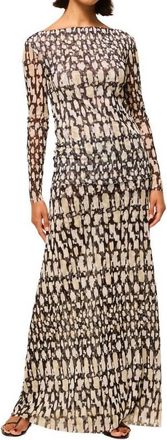 Misa Ekat Abstract Geo Mesh Skirt In Black/white
