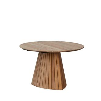 Tikamoon Mesa de jard&iacute;n redonda de teca maciza para 6 personas