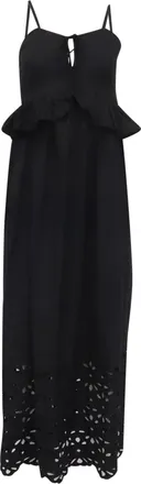 Caroline Constas Reyna Maxi Dress in Black Cotton