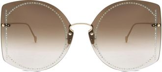 Ferragamo SF 196SR 703 Womens Sunglasses Gold Size 66
