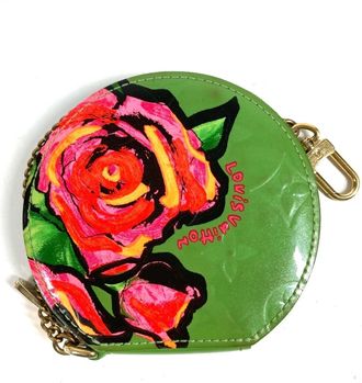 Louis Vuitton Monogram Vernis Green Pink Monogram Vernis Coin Purse/Coin Case (Pre-Owned)