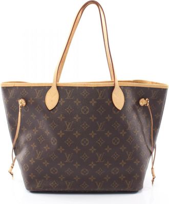 Louis Vuitton Brown Coated Canvas Leather Handbag Tote Bag (Pre-Owned)