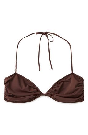 Mango Bandeau Bikini Top in Russet at Nordstrom, Size X-Small