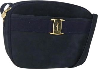Ferragamo Pre-owned Leather Cross Body Bag - Dames - Vintage Schoudertas - Blauw - ONE Size - Leer - Vintage