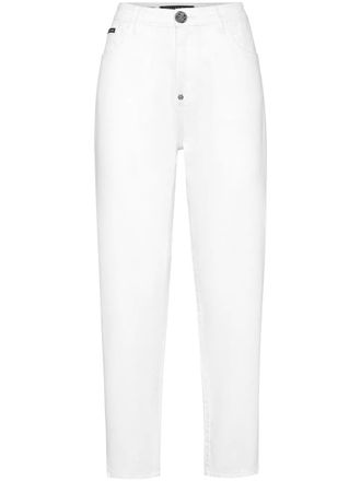 Philipp Plein logo-plaque jeans - White