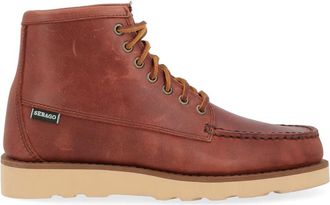 Sebago Glad Leren Moc Toe Laars - Heren - Veterlaarzen - Bruin - 41 EU - Leer - Schoenen