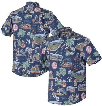 Reyn Spooner Mens Reyn Spooner Navy New York Yankees Scenic Tri-Blend Button-Down Shirt at Nordstrom, Size Xx-Large