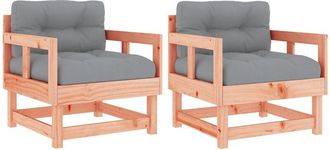 vidaXL Vidaxl - Sillones De Jard&iacute;n Y Cojines 2 Uds Madera Maciza Abeto Douglas