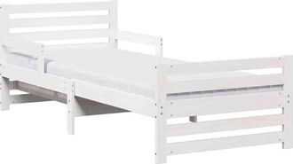 vidaXL Bed Frame with Mattress White 80 x 200 cm Solid Pine Wood vidaXL