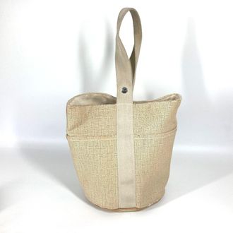 Hermès Beige Canvas Handbag Tote Bag (Pre-Owned)