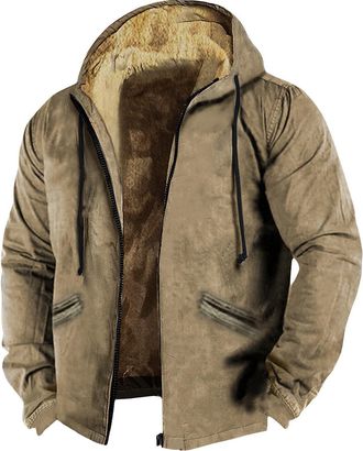 Generic Mens Overcoat Mens Outdoor Fleece Jackets Stylish Coats to Gathering Classic Coat with Pockets Warm Jackets Solid Color Jacket for Everyday Wear Khaki