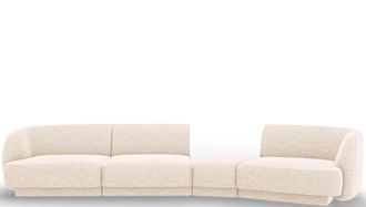 BLOOMINGLOFT 6-Sitzer Design Sofa Miley Ii mit abgerundeter Form rechts - Chenille