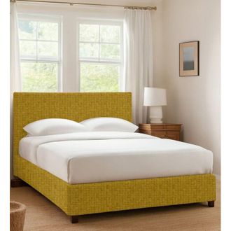 Dmora Cama Matrimonial Basildon, Desenfundable, Hecho En Italia, Amarillo Ocre