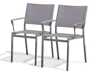 DCB Garden Dcb Garden - Stockholm - Lote 2 Sillones De Jard&iacute;n De Aluminio Y Lona Plastificada
