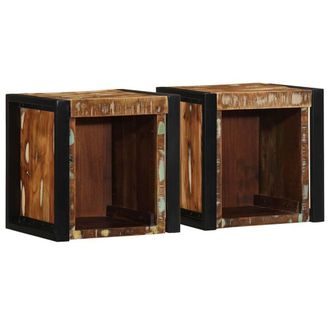Berkfield Home Bedside Cabinets 2 pcs Multicolour 40x35x40 cm Solid Wood Reclaimed | Size: 40 x 35 x 40 cm