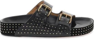 Isabel Marant Lennyo Studded Slippers - Dames - Sandalen - Zwart - 36 EU - Leer - Schoenen