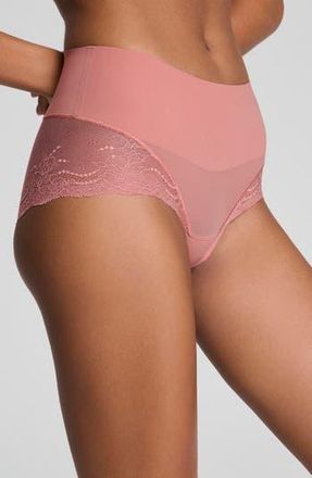 Spanx SPANXsmooth Undie-tectable Lace Hi-Hipster Panties in Rose Quartz at Nordstrom Rack, Size X-Large