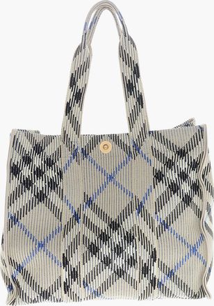 Burberry Maxi Borsa Tote in Tessuto a Quadri Burberry