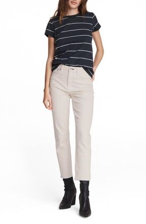 Rag & Bone ICONS Nina High Waist Ankle Cigarette Jeans in Ecru at Nordstrom, Size 31