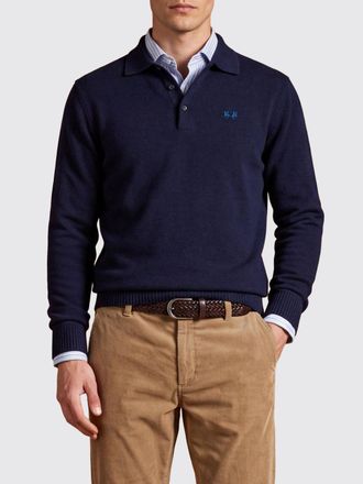 La Martina Polo in maglia di lana e cashmere a maniche lunghe con stampa slogan
