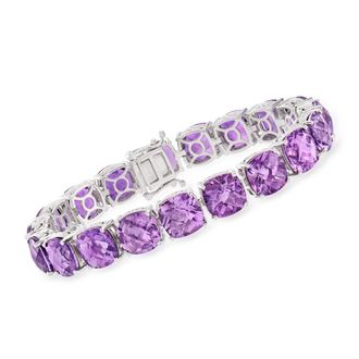 Ross-Simons Amethyst Tennis Bracelet in Sterling Silver
