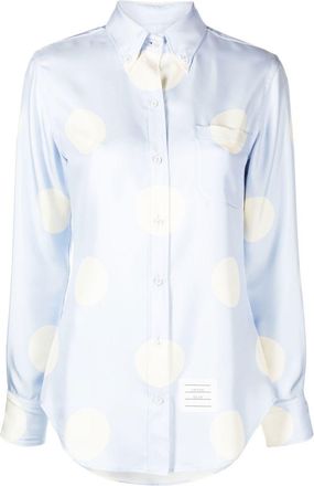 Thom Browne Camicia a pois - Blu