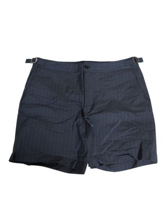 Dolce & Gabbana Navy Blue Polyester Pinstripe Men Shorts Mens Swimwear