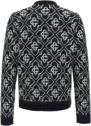 Casablanca Monogram Jacquard Mohair Sweater - Black