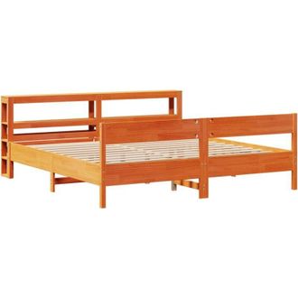 vidaXL Vidaxl - Cama Sin Colch&oacute;n Madera Maciza De Pino Marr&oacute;n Cera 180x200 Cm