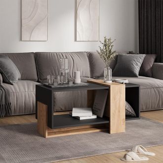 Vicco Mesa De Centro Aven, Antracita/roble Dorado, 91.8 X 49 Cm