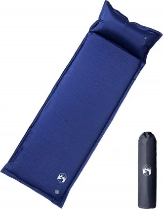 OEM Colch&oacute;n Autoinflable Para Camping Con Almohada, 1 Persona, Azul Marino