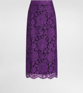 Dolce & Gabbana Skirt In Cordonetto Lace - Woman Skirts Purple 36