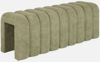Sweeek Sweeek - Banco, pie de cama contemporáneo de tela, Ito, Verde, 114x40x45 cm