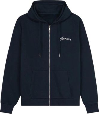 Flaneur Signature Hoodie - Heren - Vesten met rits - Blauw - L - Katoen - Hoodies & sweatvesten