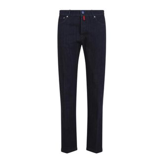 Kiton Katoenen broek - Heren - Jeans - Blauw - Maat: W31 Katoen