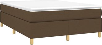 vidaXL Vidaxl - Cama Box Spring Con Colch&oacute;n Tela Marr&oacute;n Oscuro 140x200 Cm