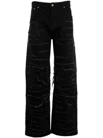 Who Decides War by Ev Bravado Ultra Flare Windowed jeans - men - Cotton - 30 - Black