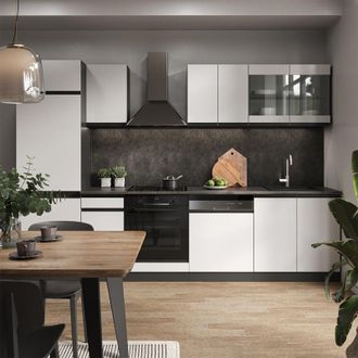 Vicco Mueble De Cocina R-line, Blanco/antracita, 300 Cm Forma De J