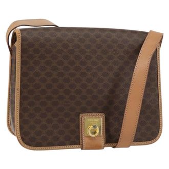 Celine Vintage Macadam Canvas Brown Canvas Backpack Bag (Pre-Owned)
