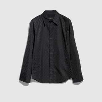 Gucci GG Light Silk Faille Jacket, Size 44, Black