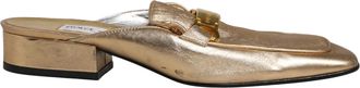 Dolce & Gabbana Gold Leather Flats Slides Mule Loafers Womens Shoes (Pre-Owned)