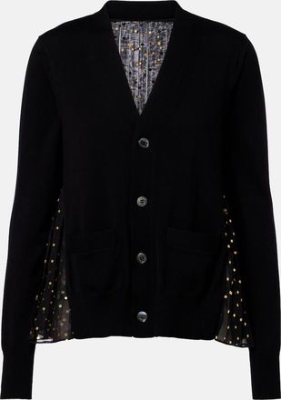 sacai Printed cotton cardigan