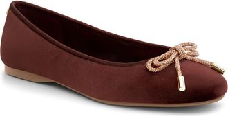 Birdies The Hummingbird Flats Velvet in Brandy Velvet Bow at Nordstrom, Size 10.5