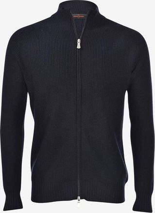 Gran Sasso Rippstrick-Cardigan aus Schurwolle mit Reissverschluss
