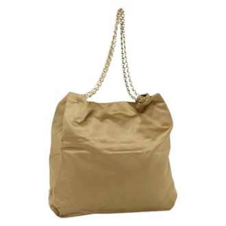 Prada Pre-owned Shoulder Bags, female, Beige, Size: ONE SIZE Pre-owned Vintage Satin Tote Bag
