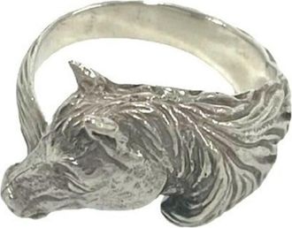 Herm&egrave;s Silver Silver Band Ring (Pre-Owned)