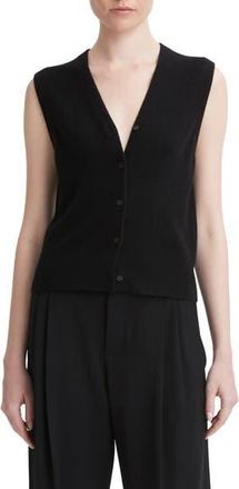 Vince Shrunken Button Wool & Cashmere Blend Vest in Black at Nordstrom Rack, Size X-Small